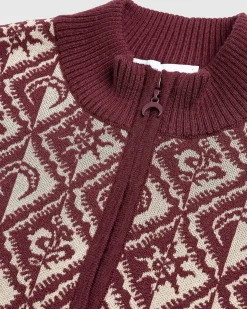 Moon Diamant Strik Jacquard Aermelos Pullover Rod