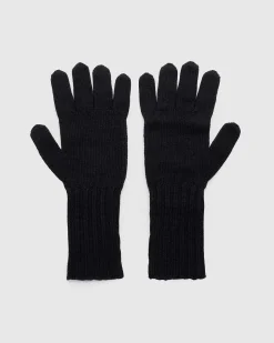 Mulesing Free Wool Rib Handled Laengde Handsker Sort