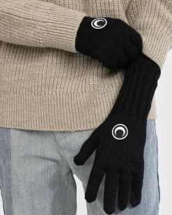 Mulesing Free Wool Rib Handled Laengde Handsker Sort