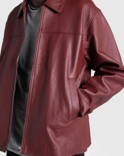 Napa Laederjakke Burgundy