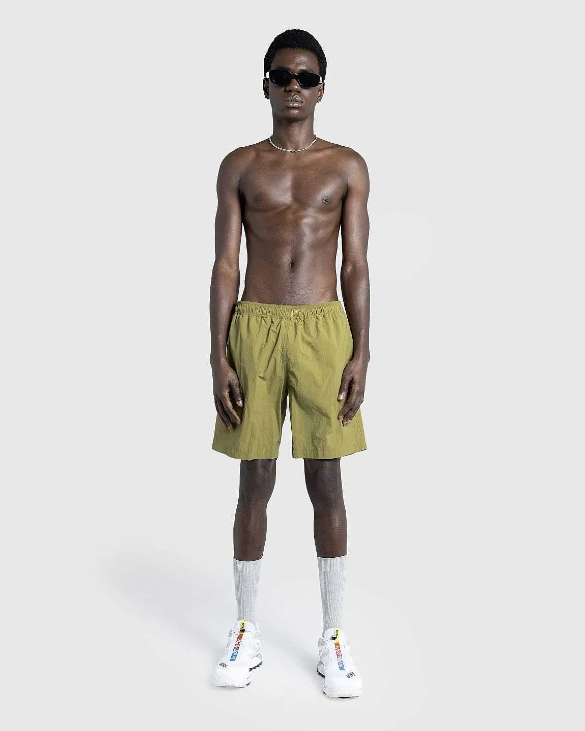 Naturfarvet Nylonshorts Oliven