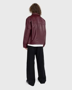Neu York Laederjakke Burgundy