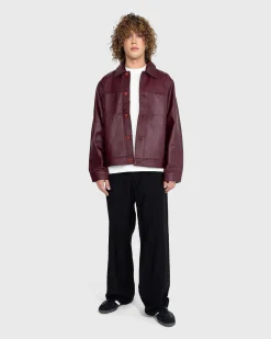 Neu York Laederjakke Burgundy