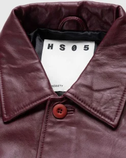Neu York Laederjakke Burgundy