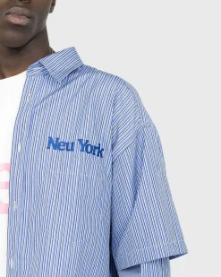 Neu York Neu York Dobbeltaermet Skjorte Bla