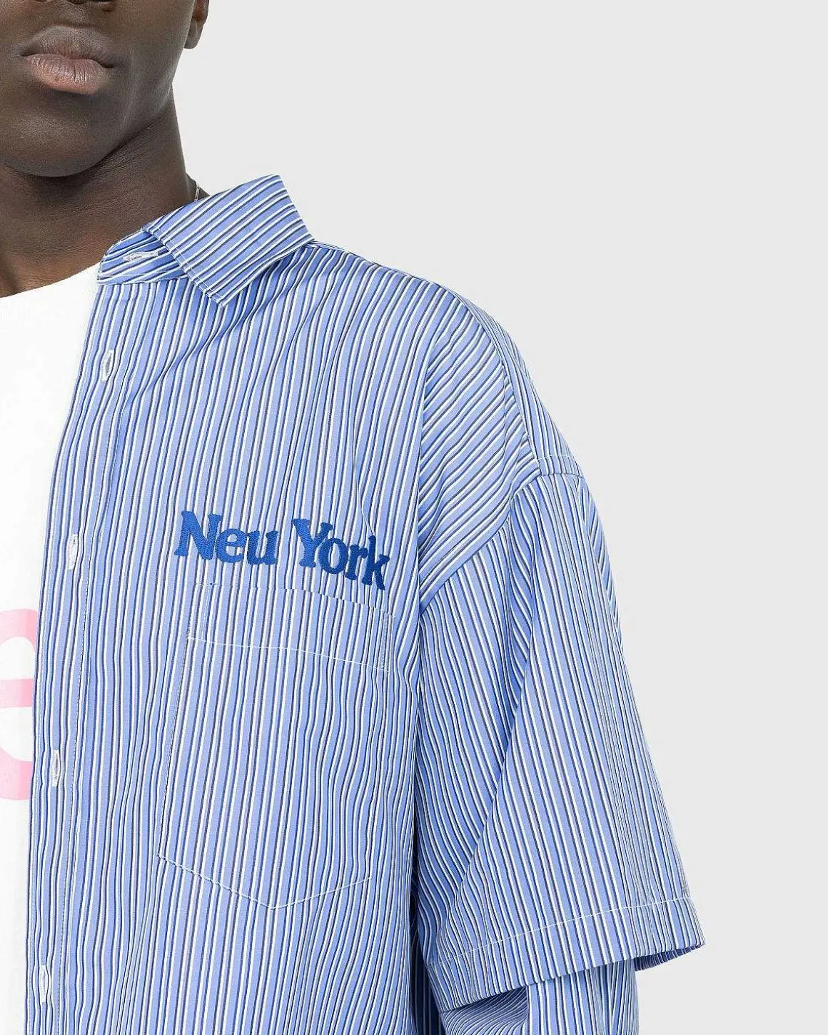Neu York Neu York Dobbeltaermet Skjorte Bla