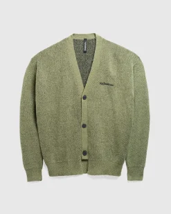 No Problemo Borstet Mohair Cardigan Sort/Oliven