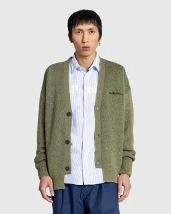 No Problemo Borstet Mohair Cardigan Sort/Oliven