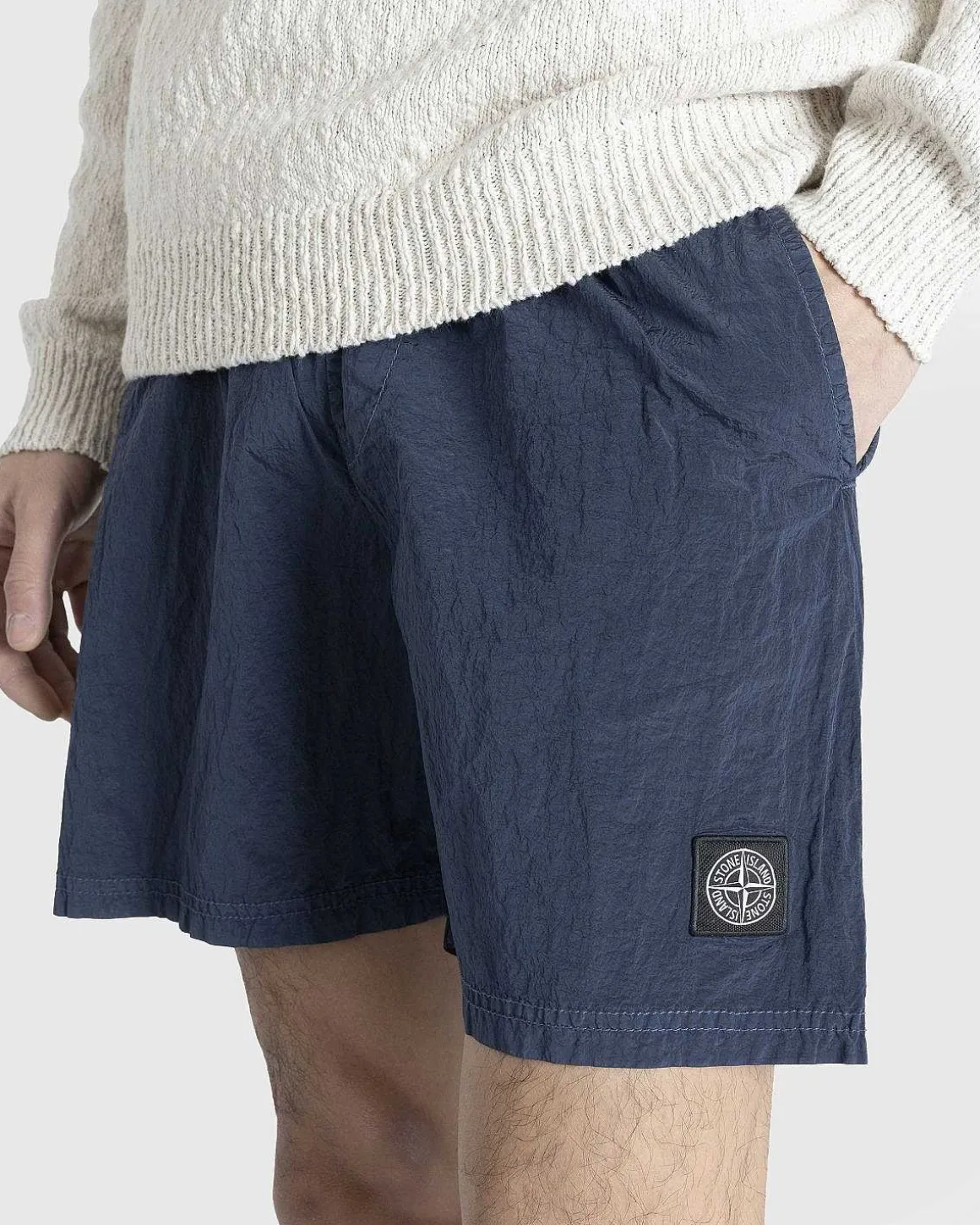 Nylon Metal Badeshorts Morkebla