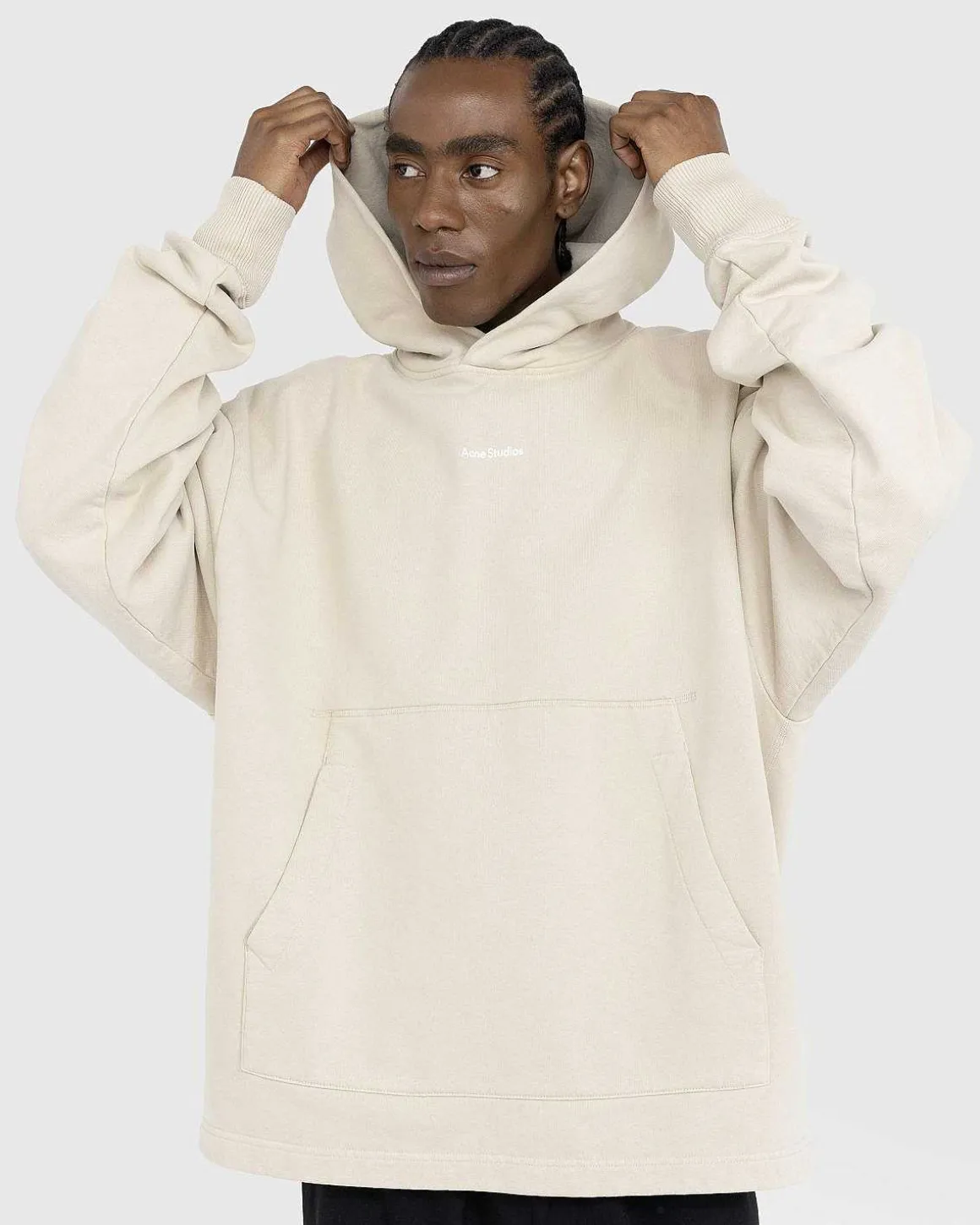 Okologisk Bomuld Logo Haettetroje Champagne Beige