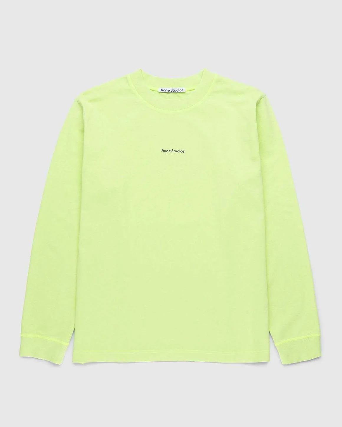 Okologisk Bomuld Logo Langaermet T-Shirt Fluo Gron