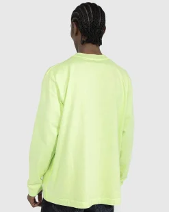 Okologisk Bomuld Logo Langaermet T-Shirt Fluo Gron
