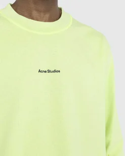 Okologisk Bomuld Logo Langaermet T-Shirt Fluo Gron