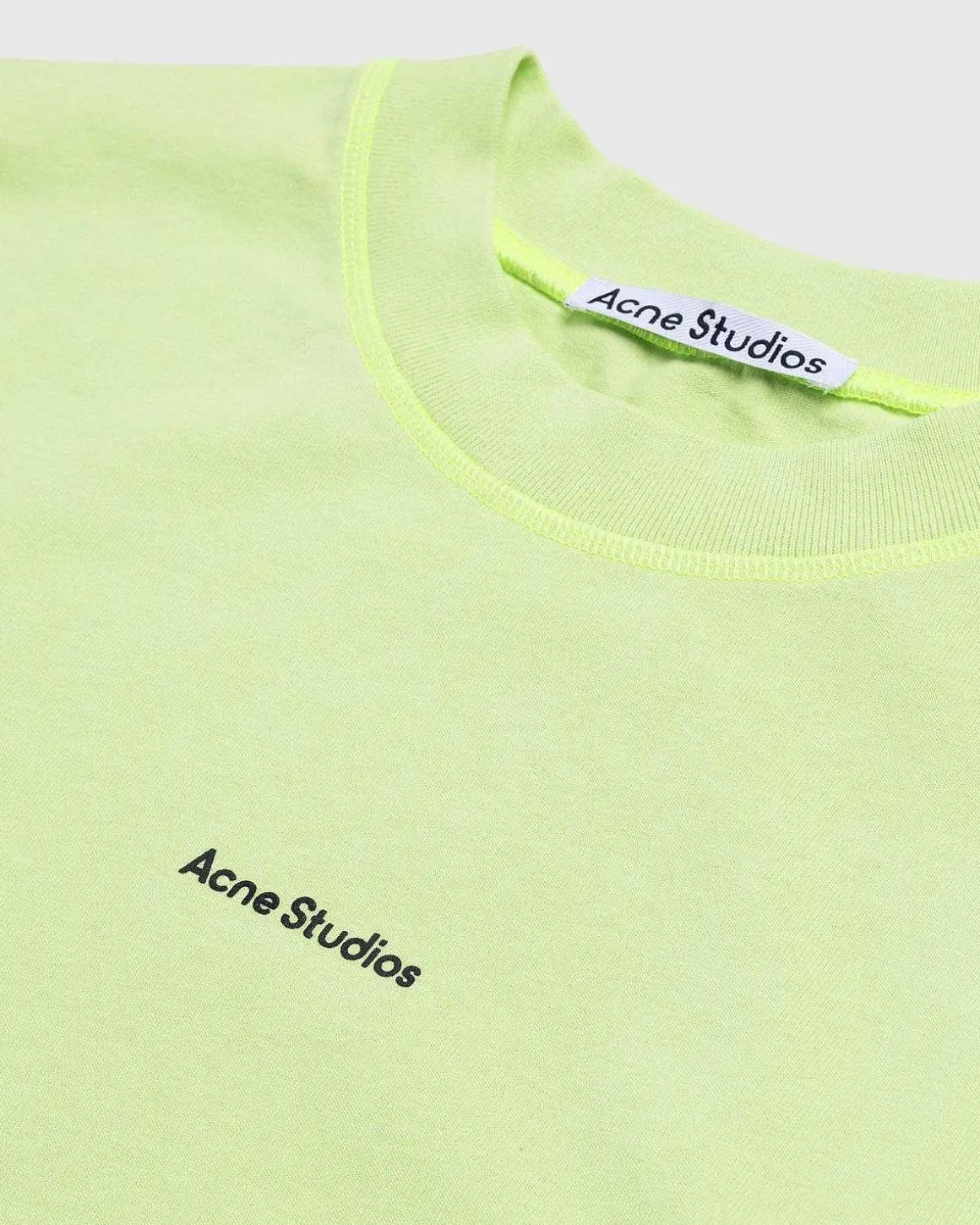 Okologisk Bomuld Logo Langaermet T-Shirt Fluo Gron