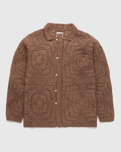 Overdye Haeklet Skjorte Brun