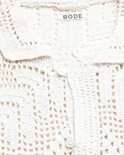 Overdye Haeklet Skjorte Creme