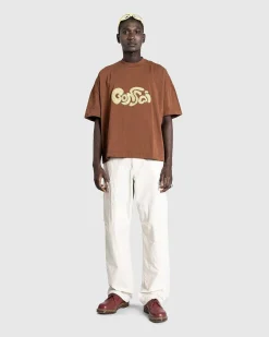 Oversize Broderet T-Shirt Glaseret Ingefaer