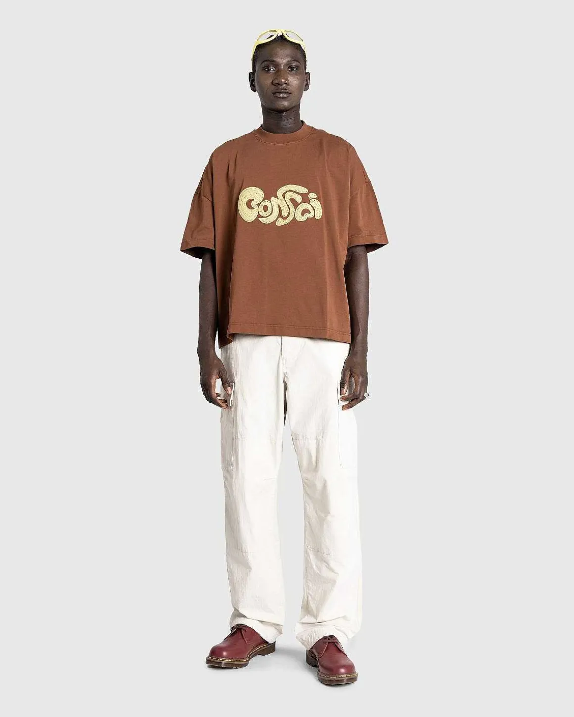 Oversize Broderet T-Shirt Glaseret Ingefaer