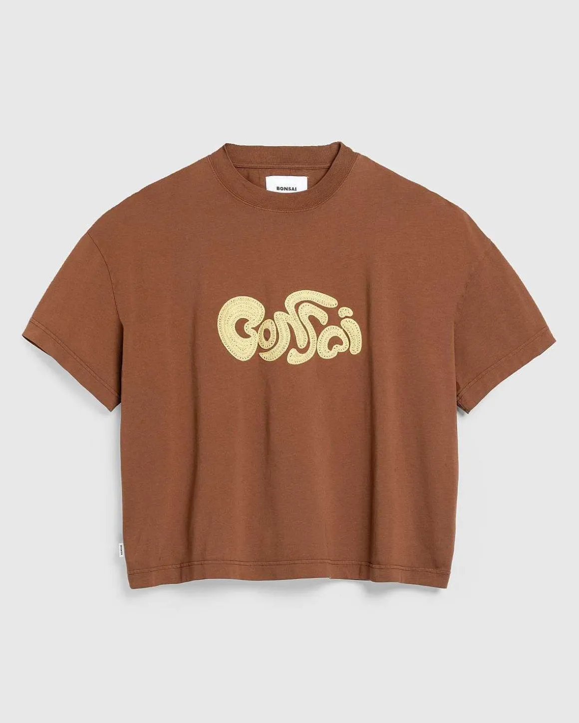Oversize Broderet T-Shirt Glaseret Ingefaer