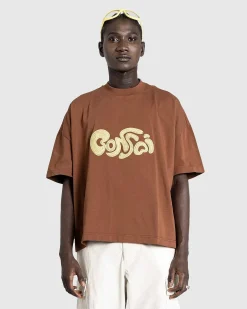 Oversize Broderet T-Shirt Glaseret Ingefaer