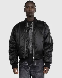 Oversized Satin Bomberjakke Sort/Gra