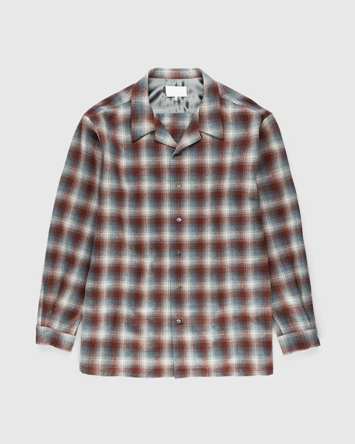 Oversized Ternet Uld Button-Down Skjorte Multi