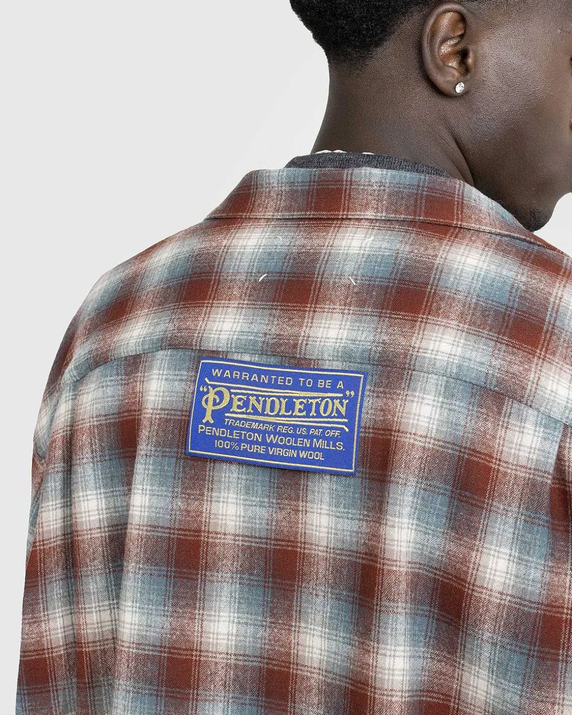 Oversized Ternet Uld Button-Down Skjorte Multi