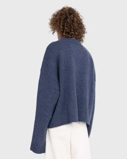 Oversized V-Hals Troje Indigo