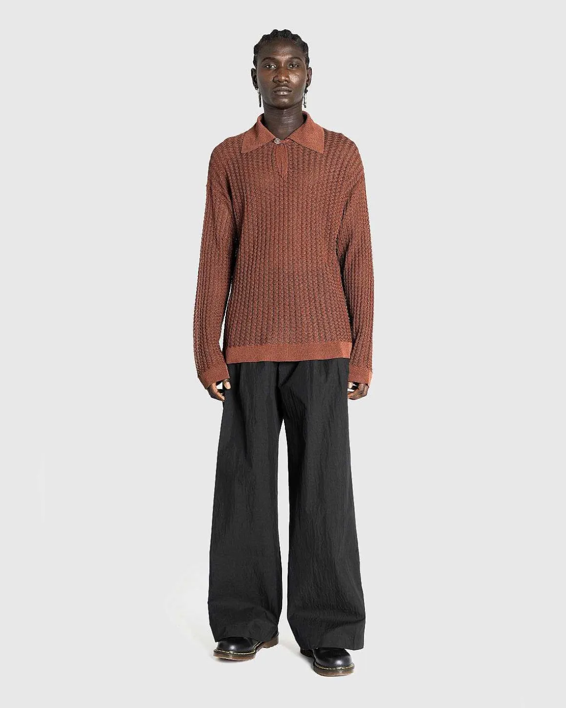Oversize Strik Polo Glaseret Ingefaer