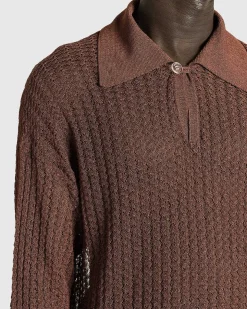 Oversize Strik Polo Glaseret Ingefaer