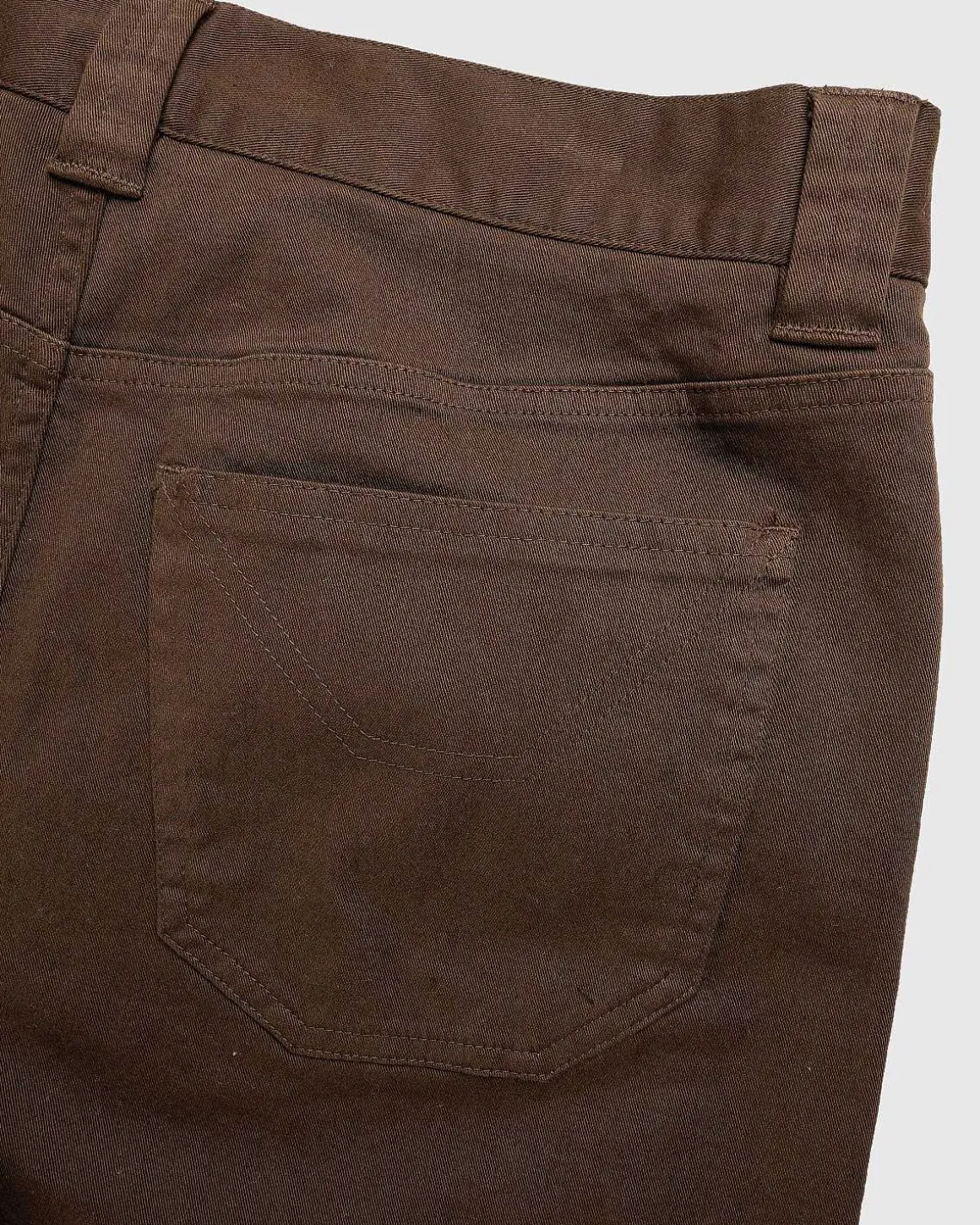 Panelede Jeans Med Lige Ben, Brun