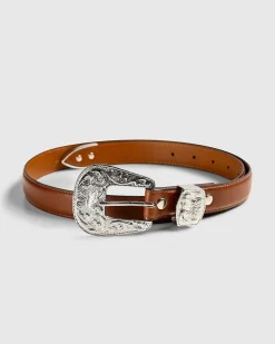 Papillon Western Tip Baelte Styr Laeder Brun
