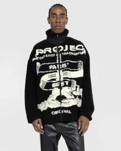Paris' Bedste Jacquard Fleecejakke Sort/Off White