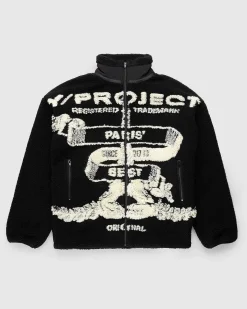 Paris' Bedste Jacquard Fleecejakke Sort/Off White