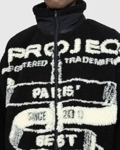 Paris' Bedste Jacquard Fleecejakke Sort/Off White