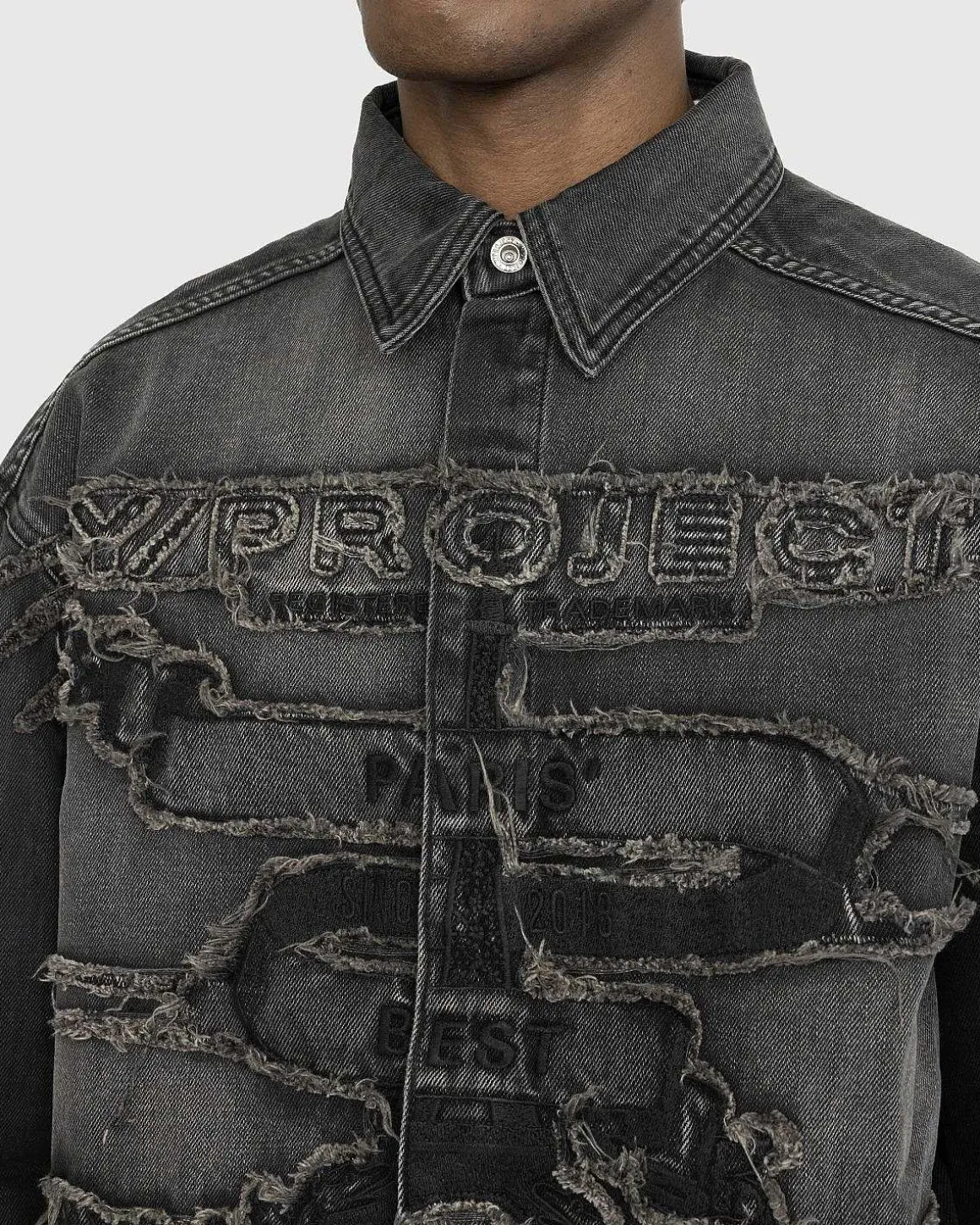 Paris' Best Patch Denim Shirt Sort