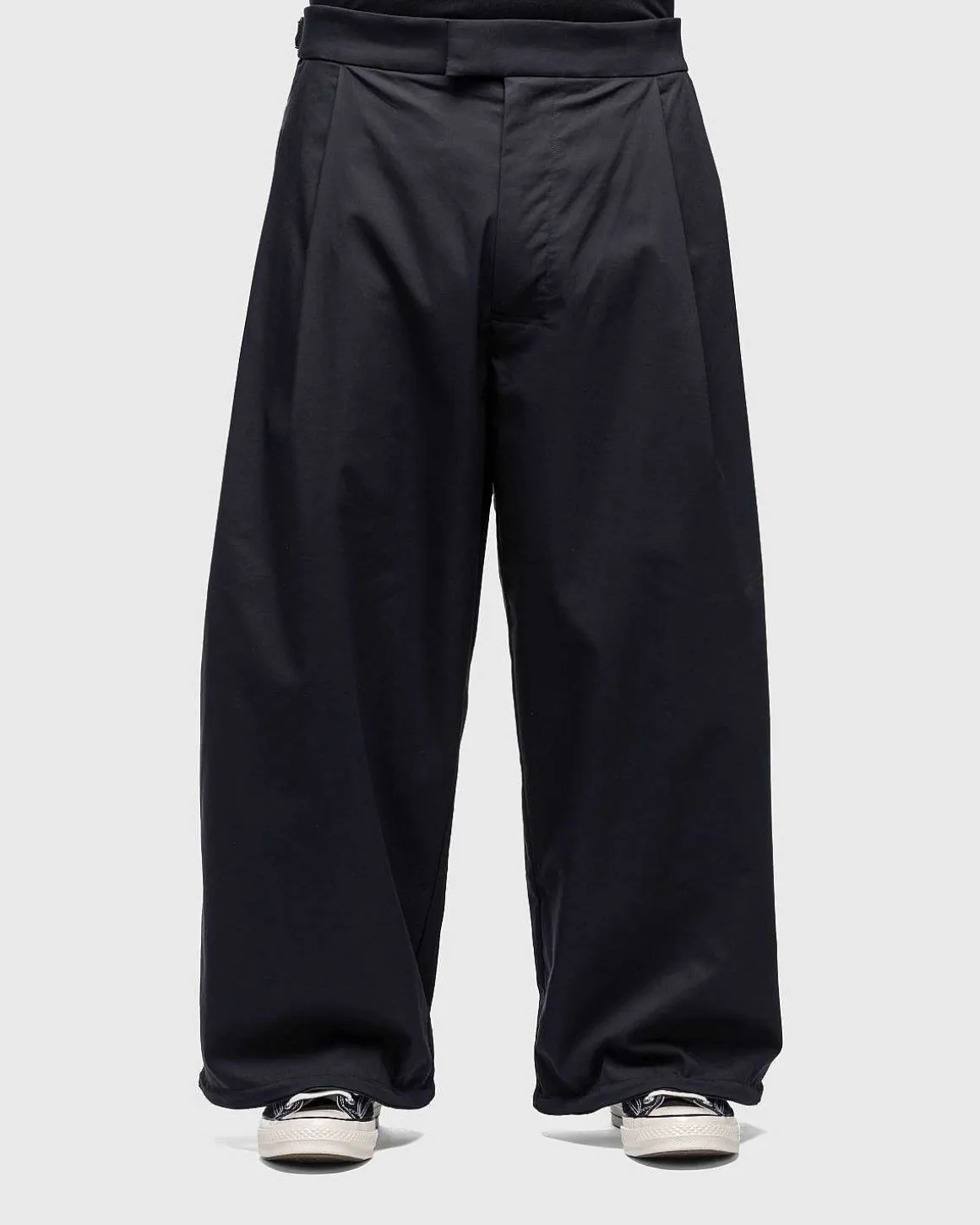 P48-Ch Micro Twill Plisseret Buks Sort