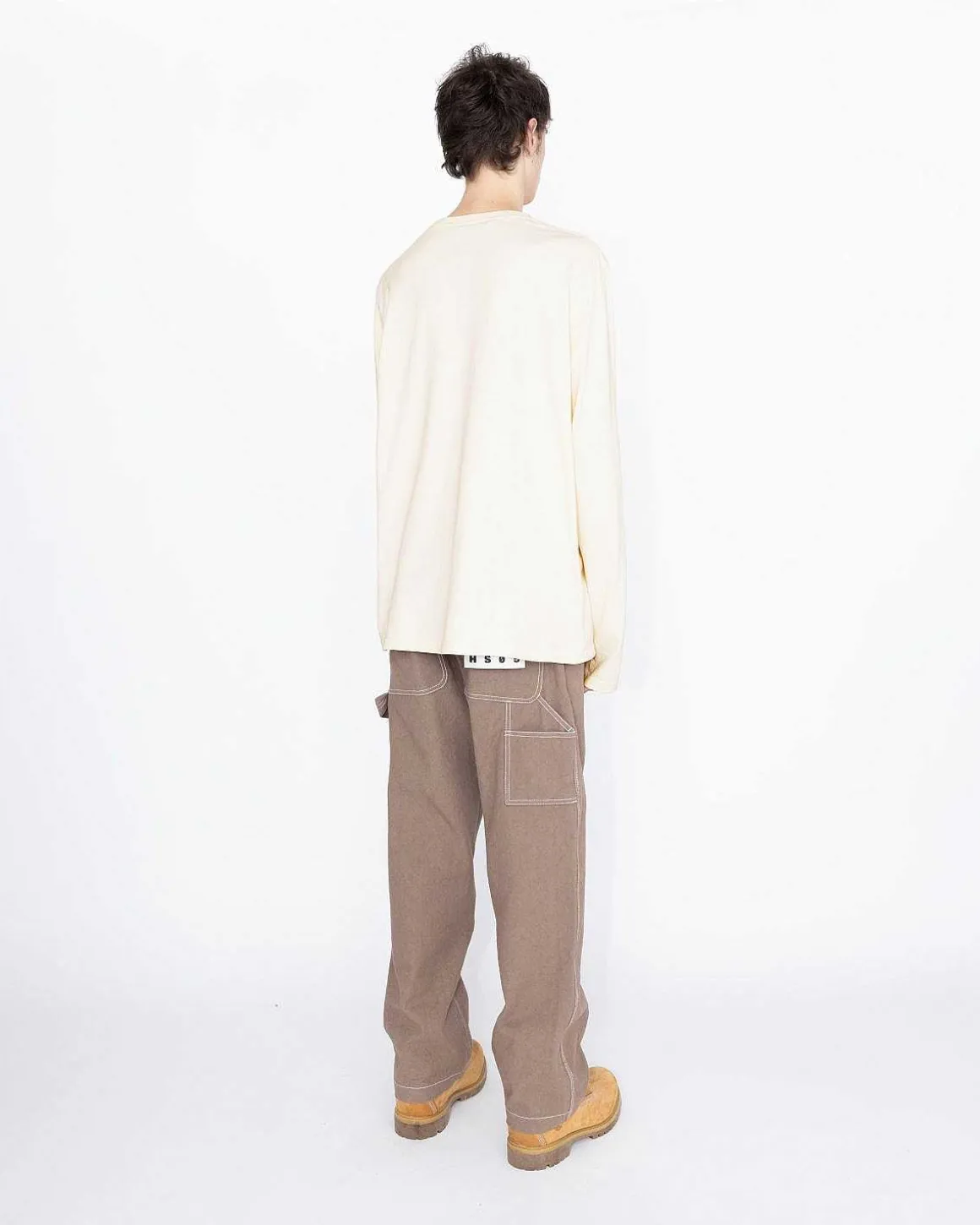 Pigmentfarvet Boxy Langaermet Jersey Natural