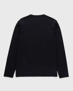 Pigmentfarvet Boxy Langaermet Jersey Sort