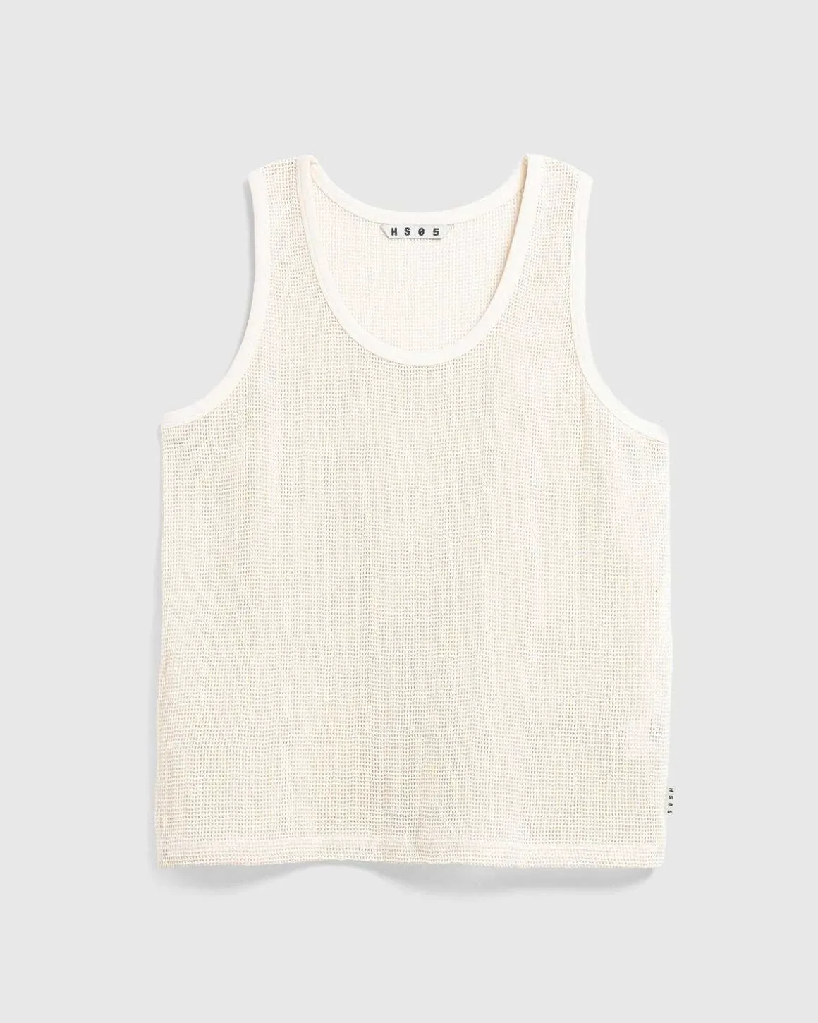 Pigmentfarvet Mesh Tank Top Natural