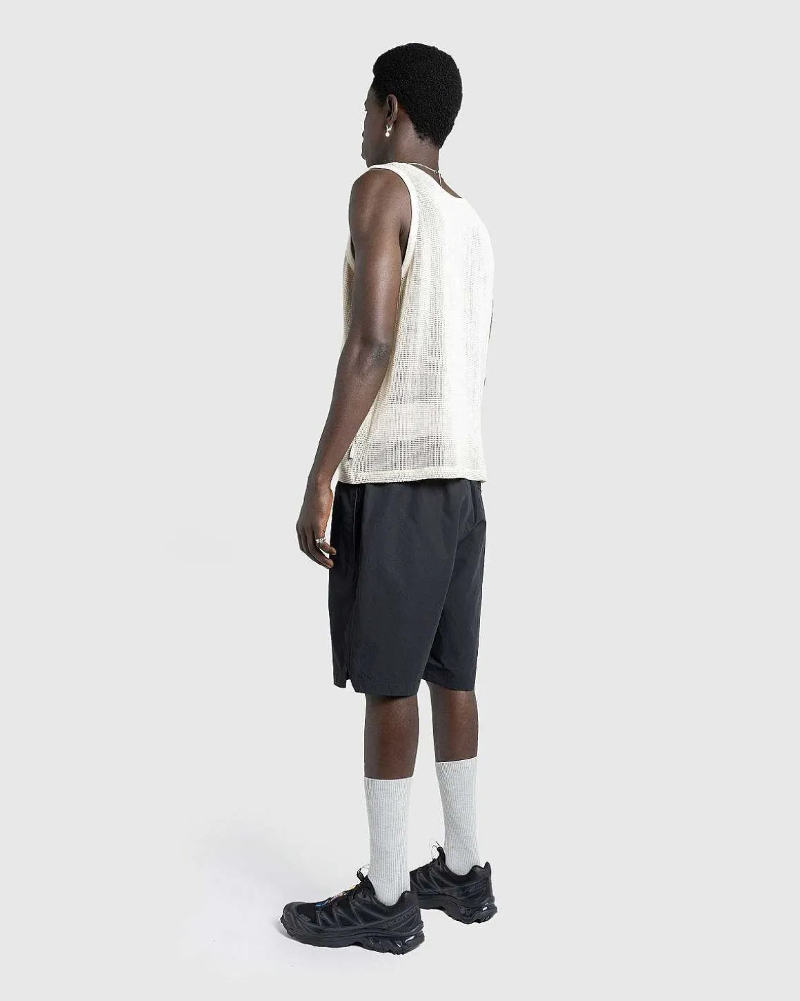 Pigmentfarvet Mesh Tank Top Natural