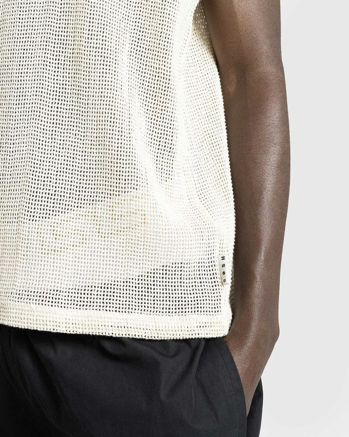 Pigmentfarvet Mesh Tank Top Natural