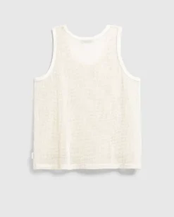 Pigmentfarvet Mesh Tank Top Natural