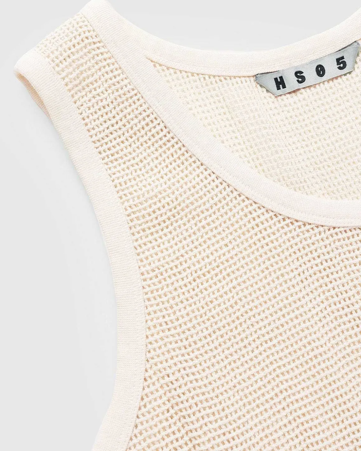 Pigmentfarvet Mesh Tank Top Natural