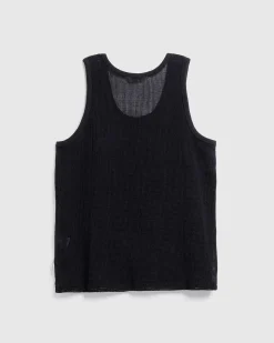 Pigmentfarvet Mesh Tanktop Sort
