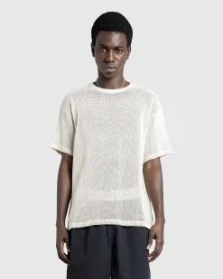 Pigmentfarvet Mesh T-Shirt Natural