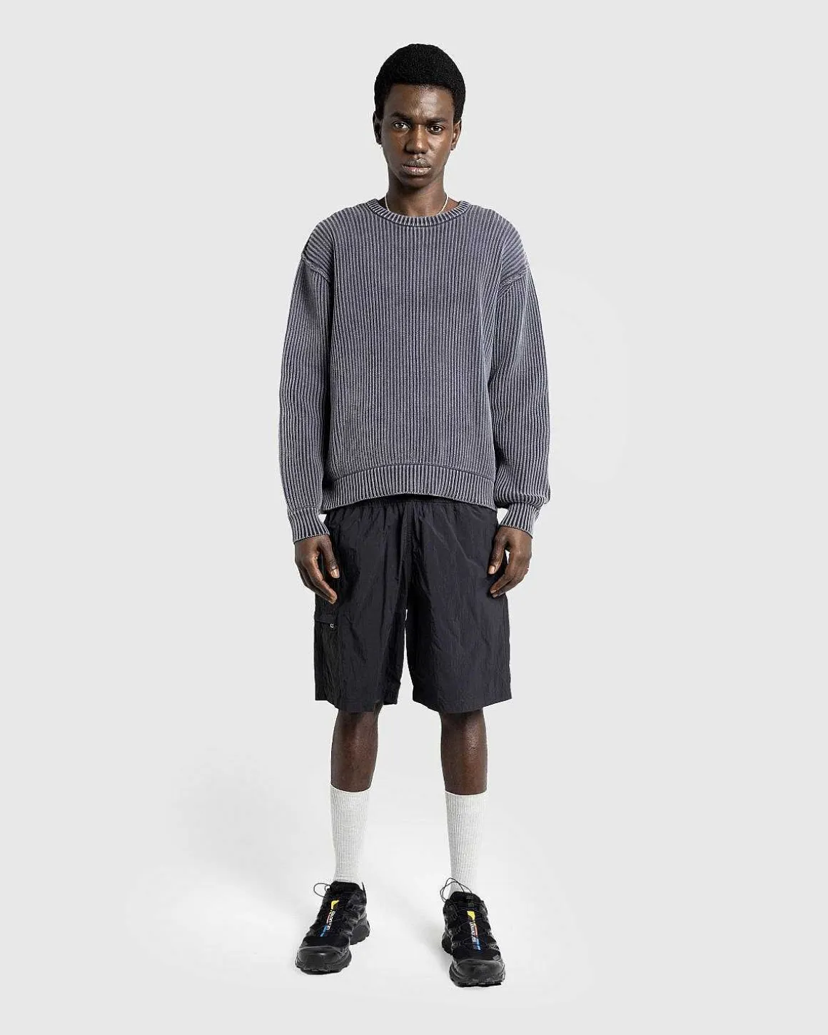 Pigmentfarvet Sweater Vasket Sort
