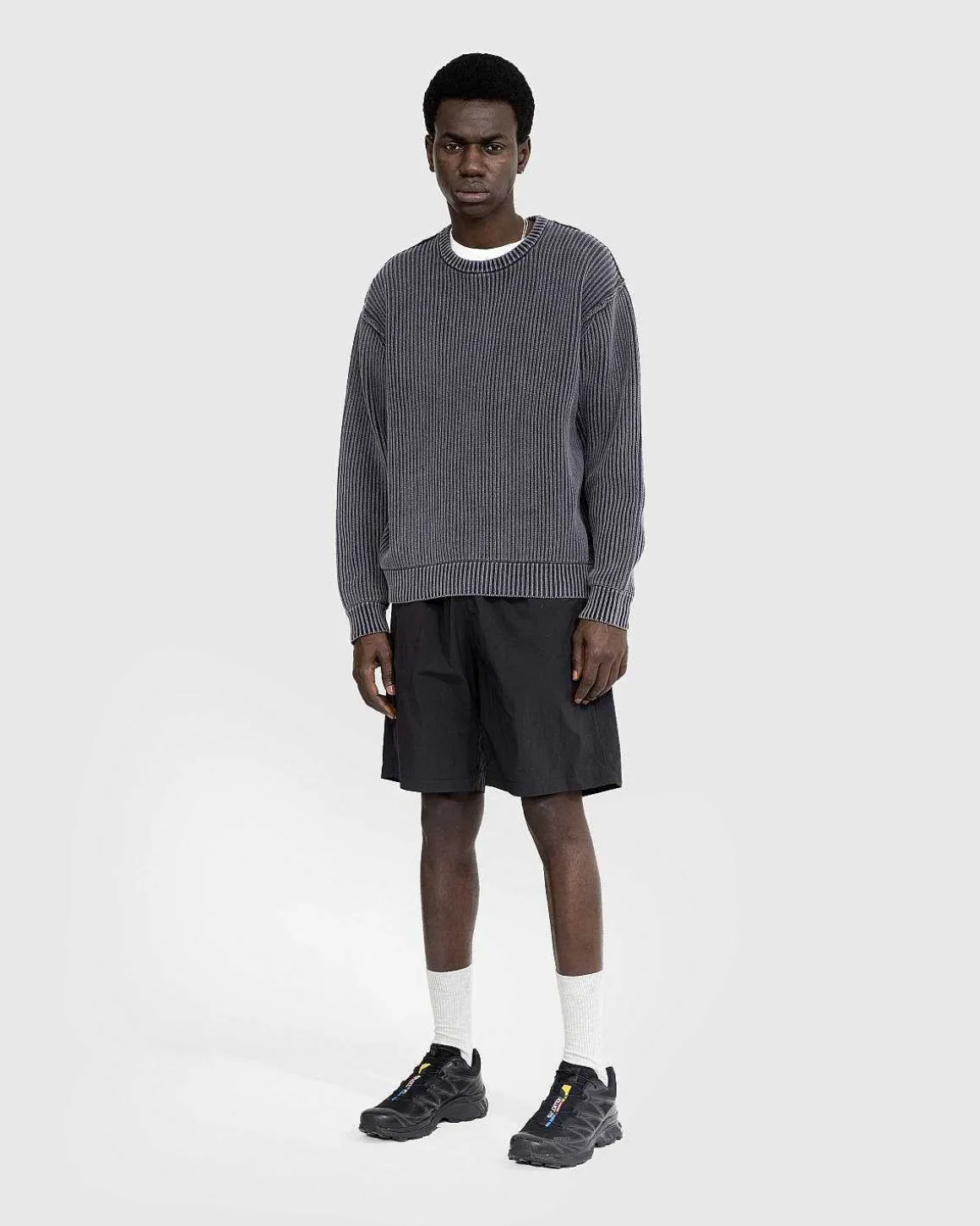 Pigmentfarvet Sweater Vasket Sort