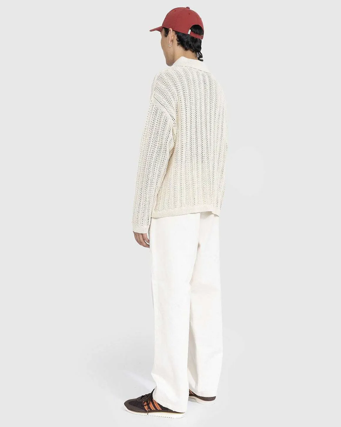 Pointelle Polo Langaermet Creme