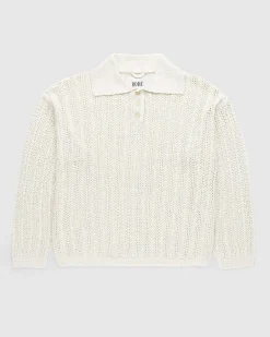Pointelle Polo Langaermet Creme